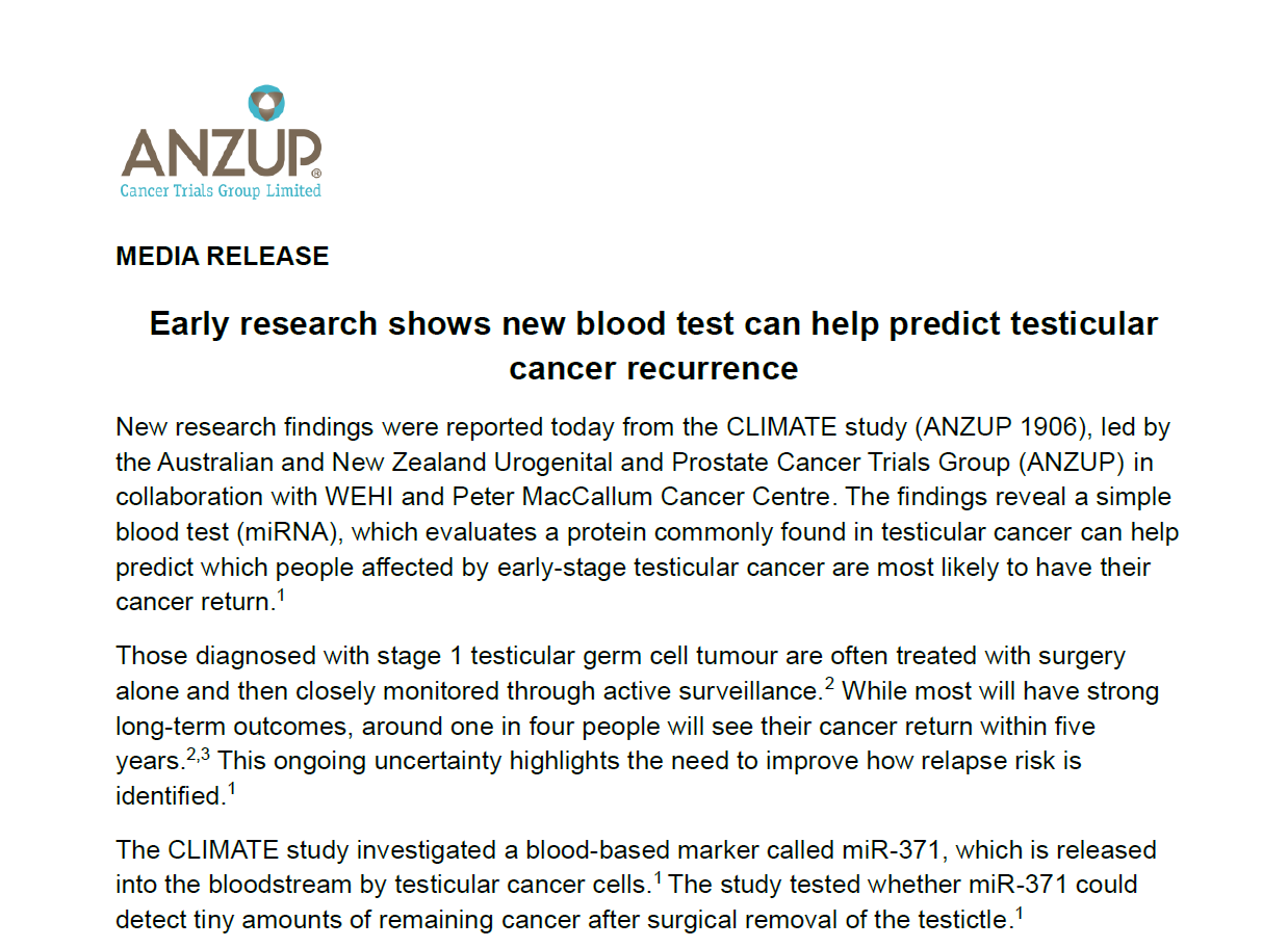 ANZUP Cancer, ANZUP